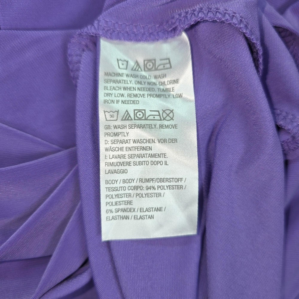 Attitudes by Renee Purple Como Jersey V-Neck Godet Midi Dress 1XP NEW - Picture 6 of 8